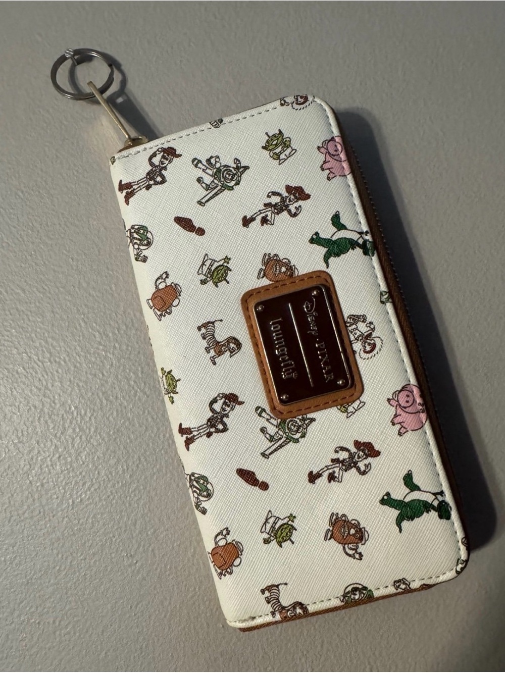 Loungefly White Toy Story Character Zip Phone Wallet with Keyring